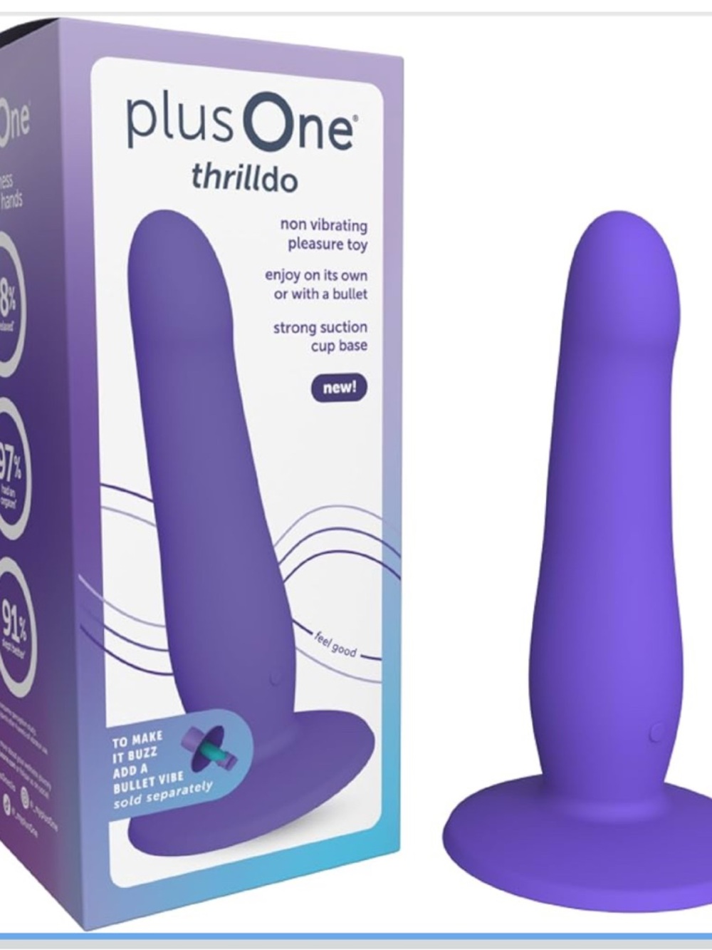 plusOne Thrilldo Purple Non-Vibrating Pleasure Toy new in box